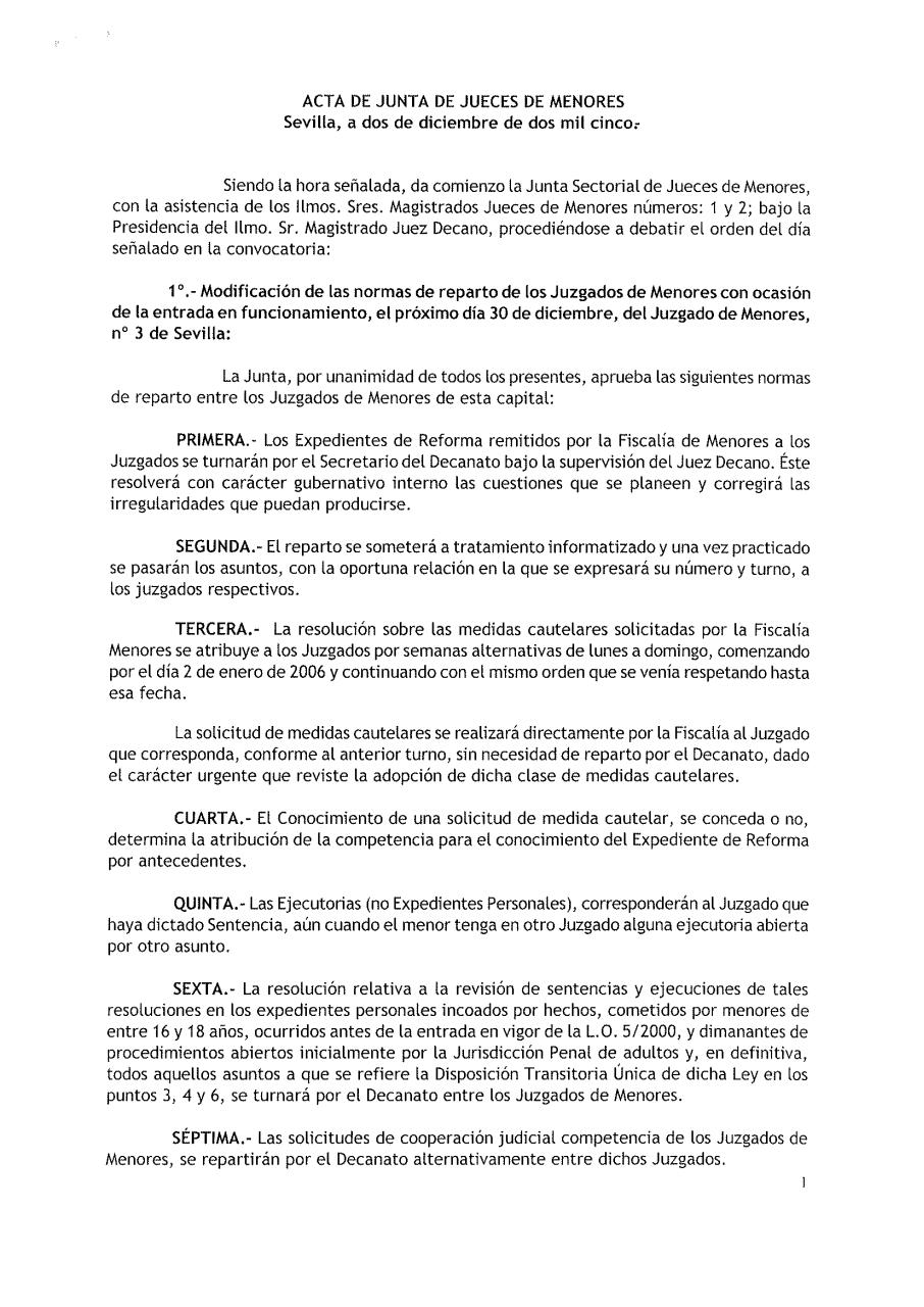 NORMAS DE REPARTOS DE LOS JUZGADOS MENORES DE SEVILLA A 21 DE FEBRERO DE 2013.pdf - página 1/2