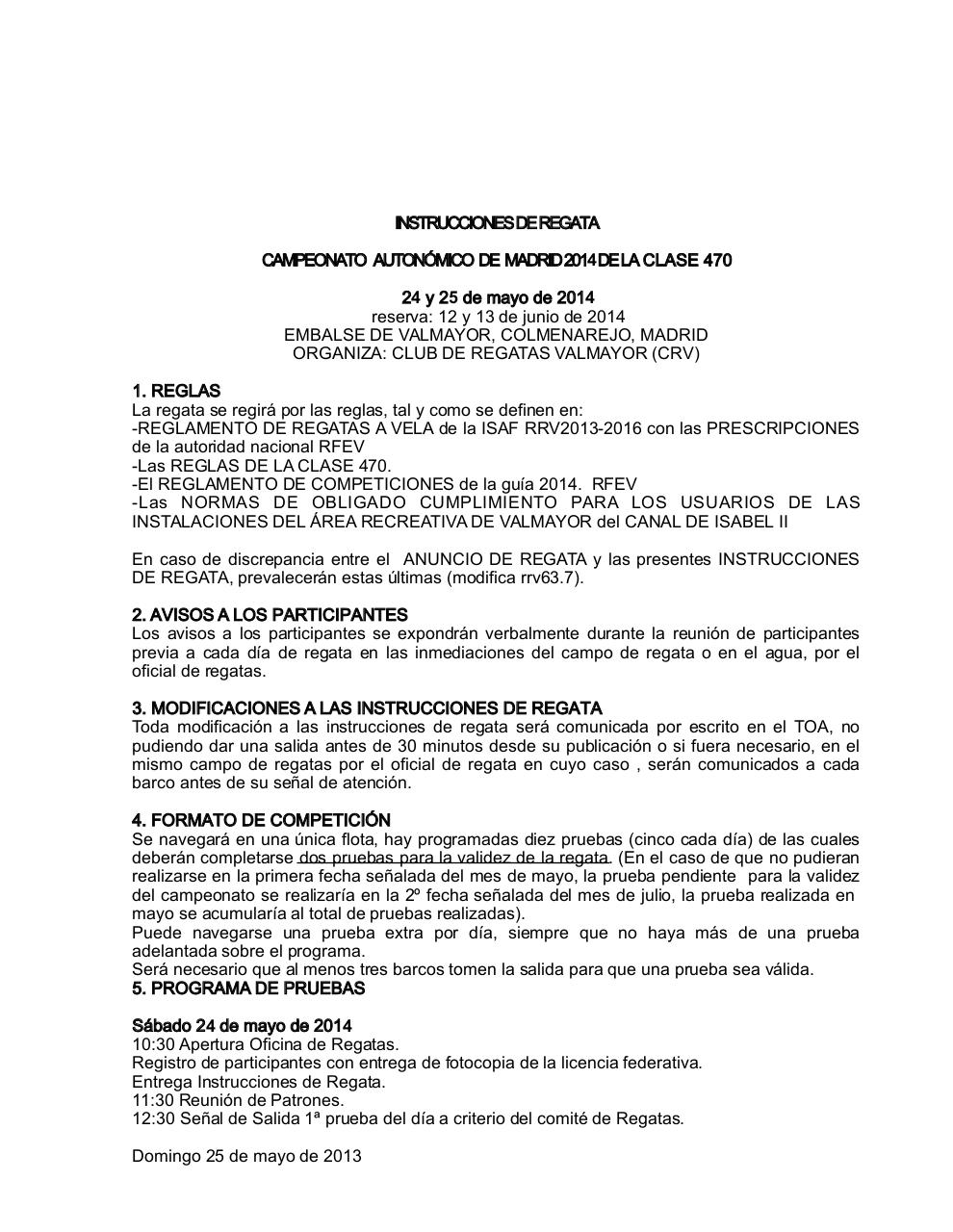 Instrucciones Regata 470 Campeonato de Madrid 2014.pdf - página 1/5