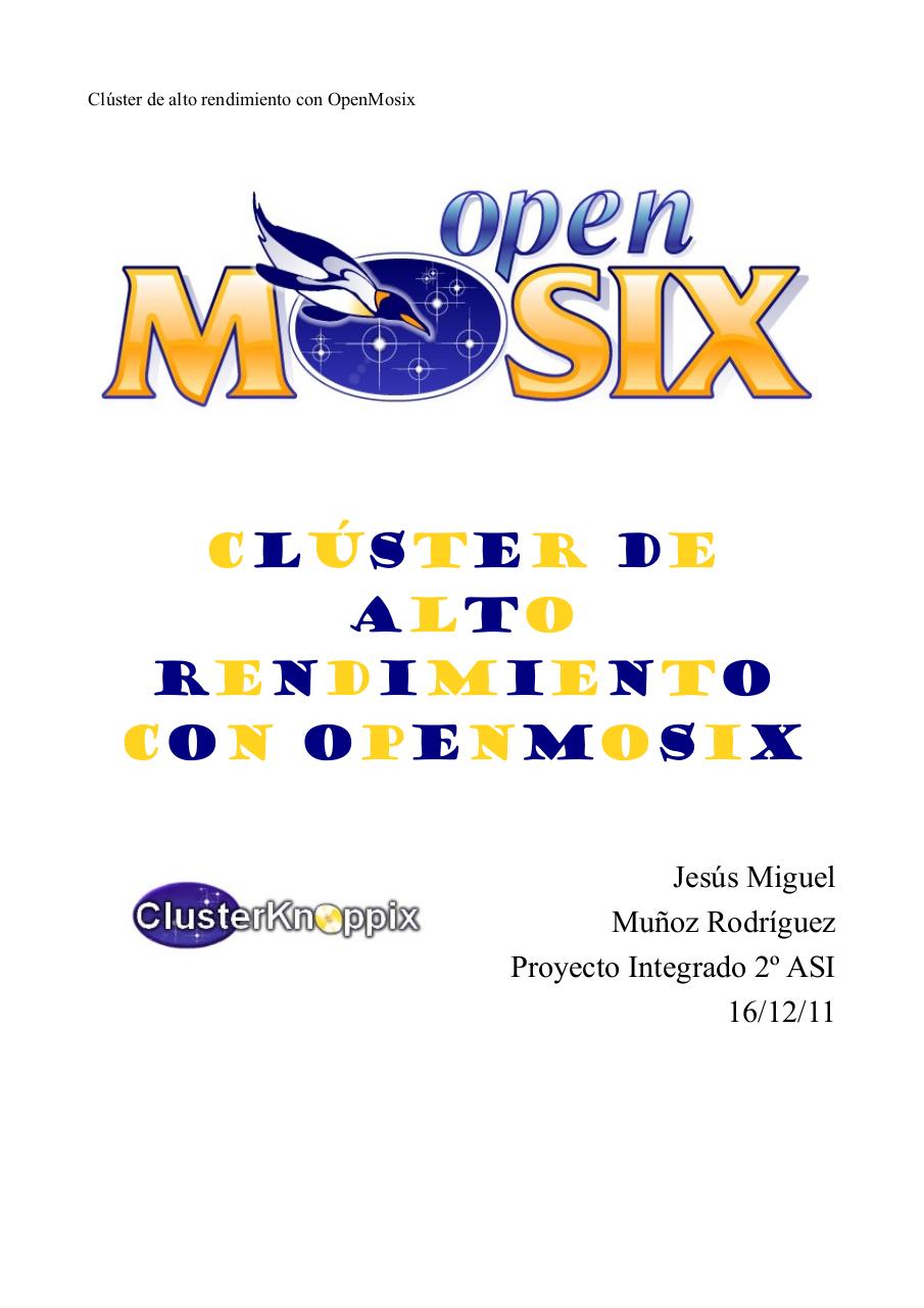 ClÃºster de alto rendimiento con OpenMosix.pdf - página 1/43